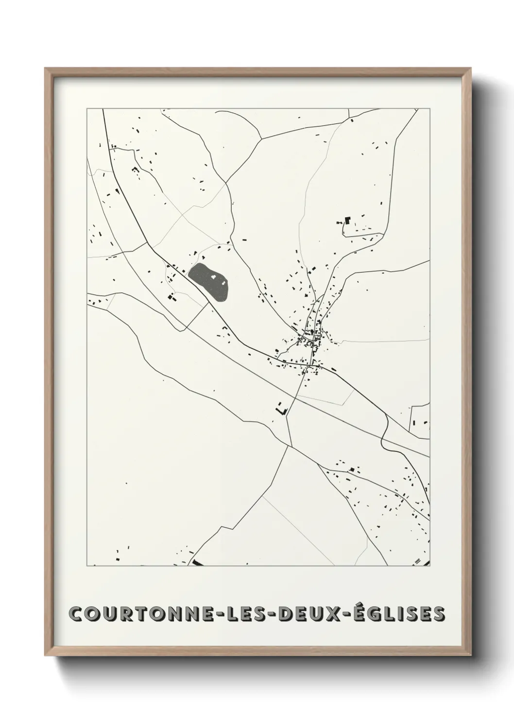 Un poster carteCourtonne-les-Deux-Églises