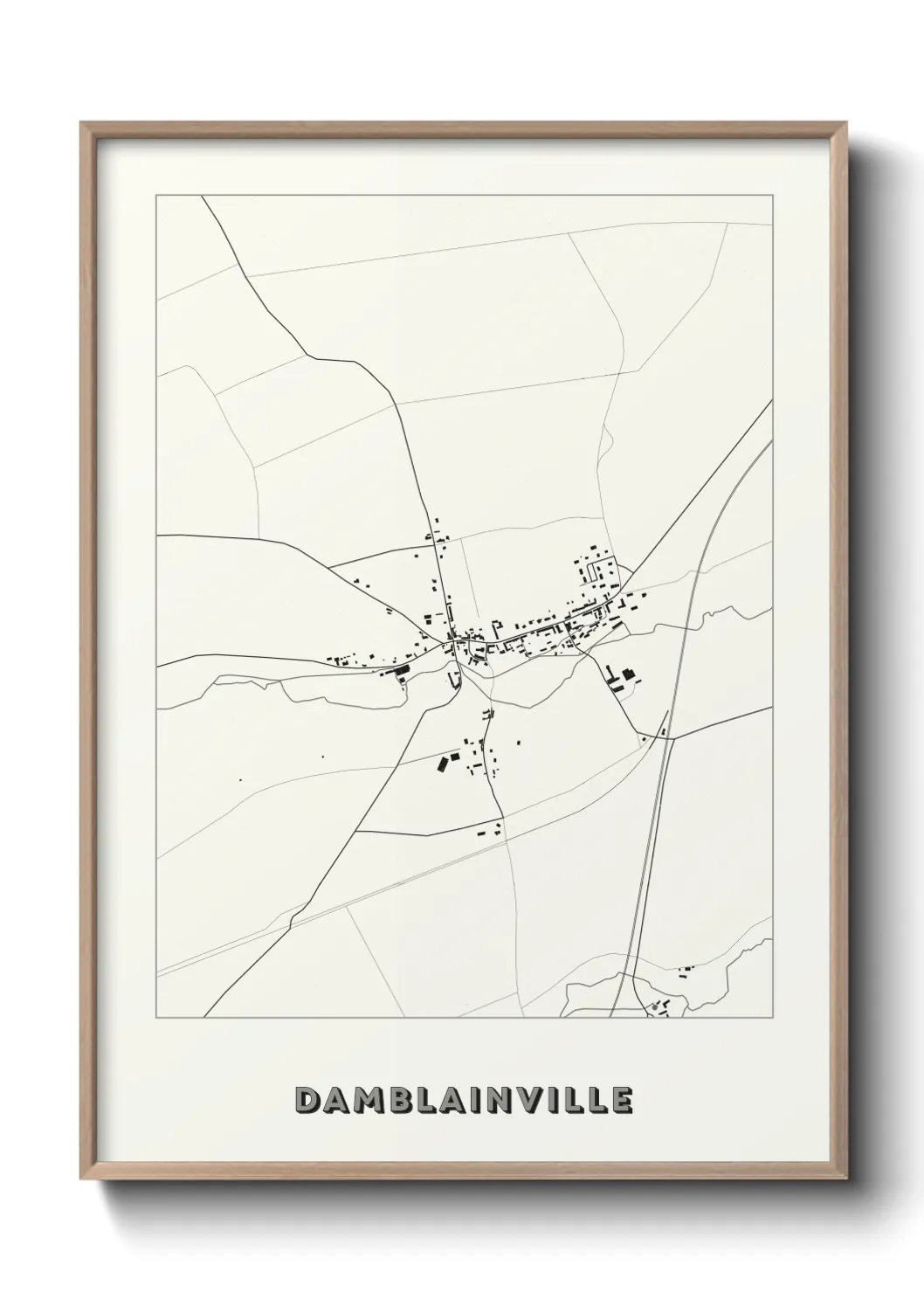 Une affiche de carte sur Damblainville