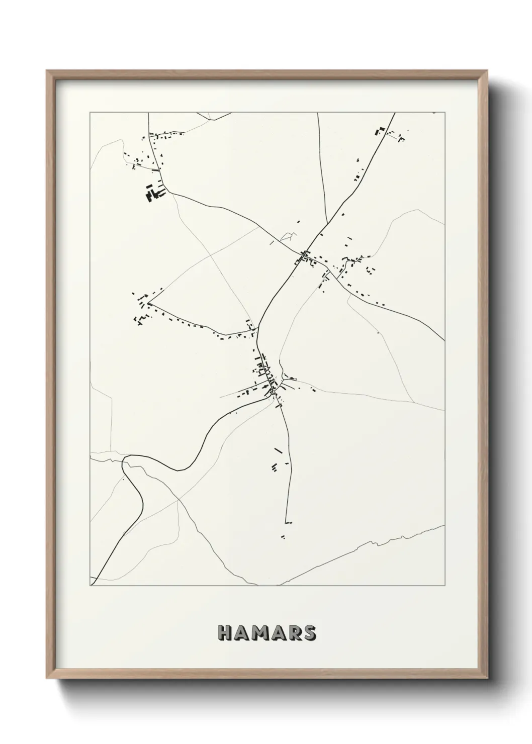 Une affiche de carte sur Hamars