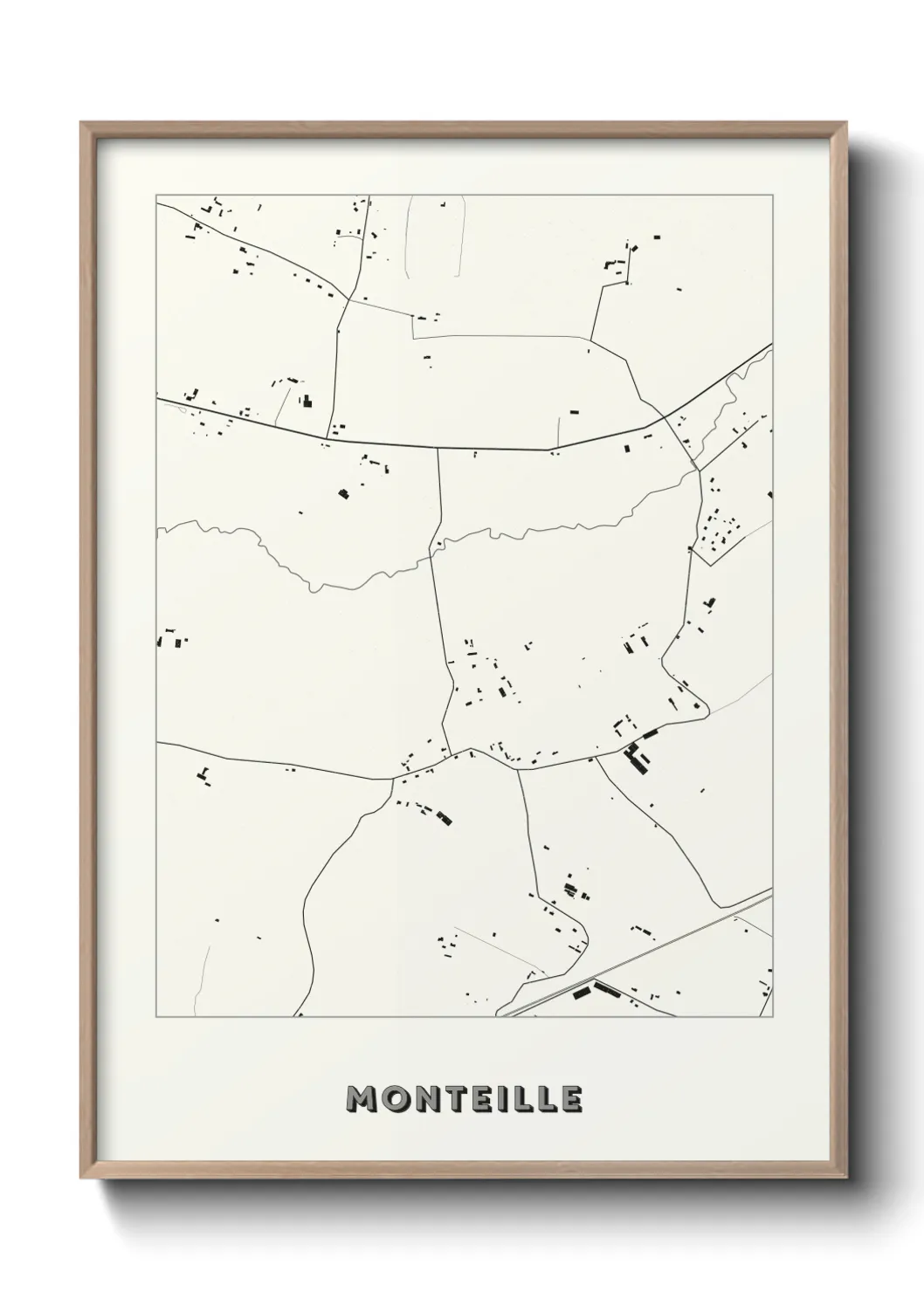 Une affiche de carte sur Monteille