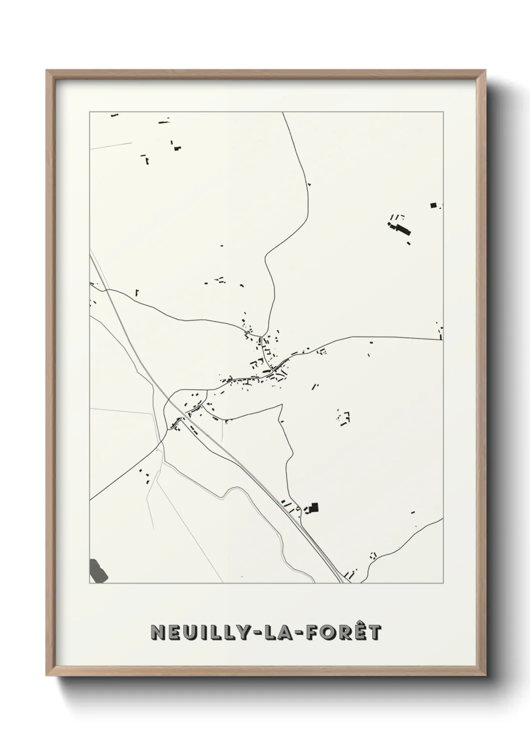 Une affiche de carte sur Neuilly-la-Forêt