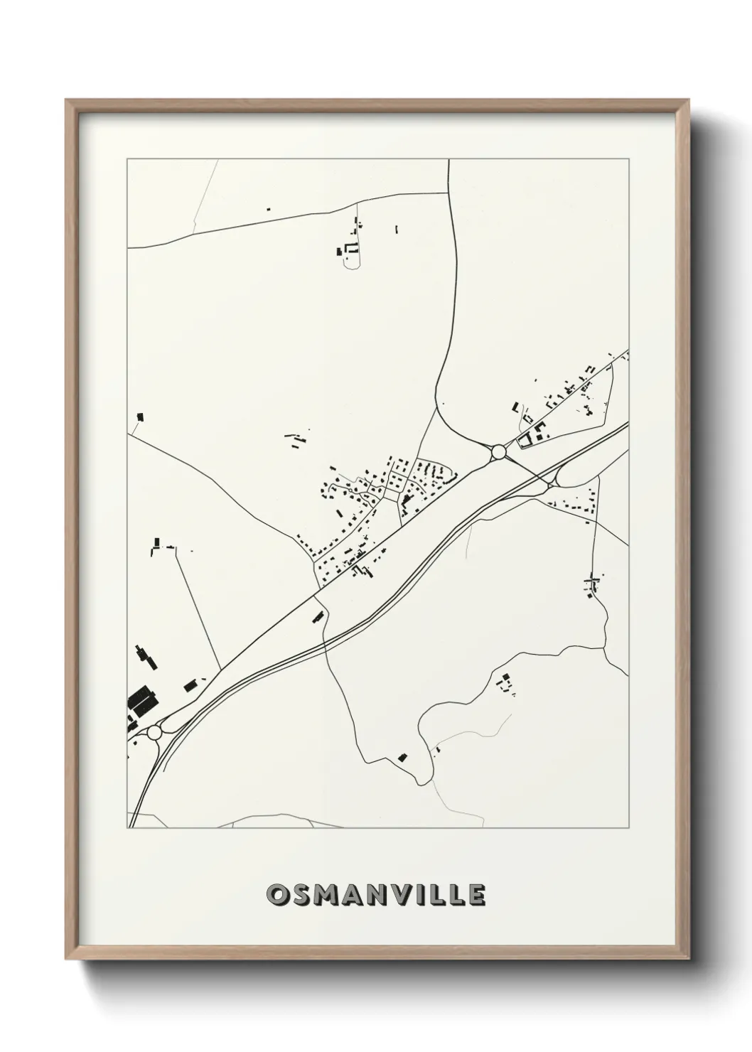 Une affiche de carte sur Osmanville