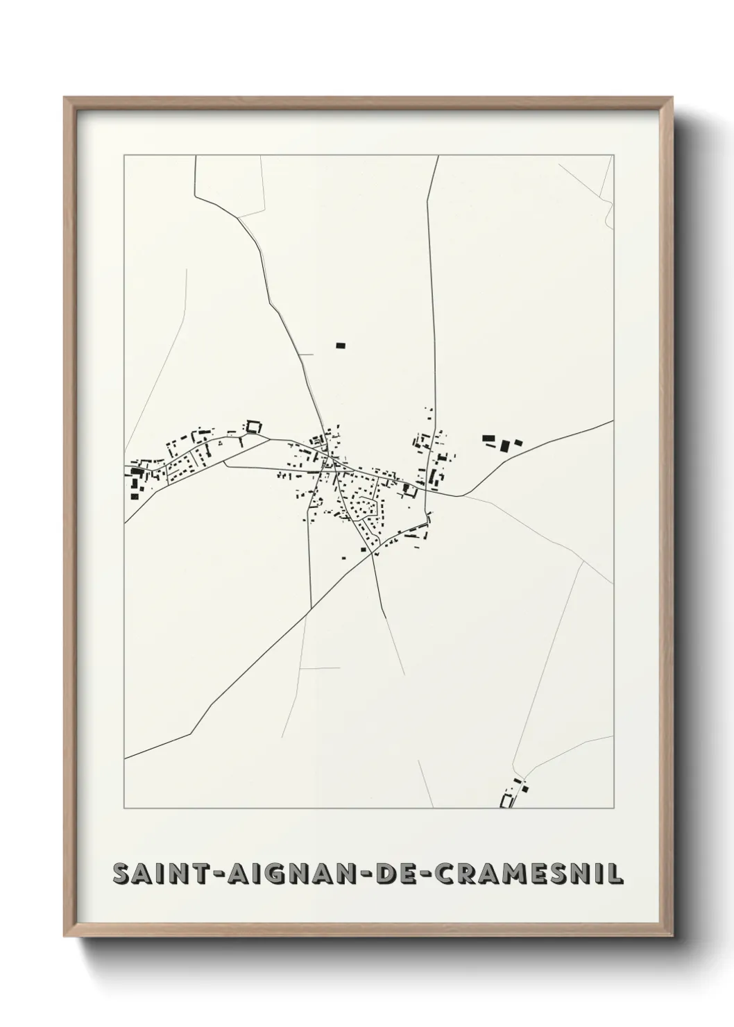 Une affiche de carte sur Saint-Aignan-de-Cramesnil
