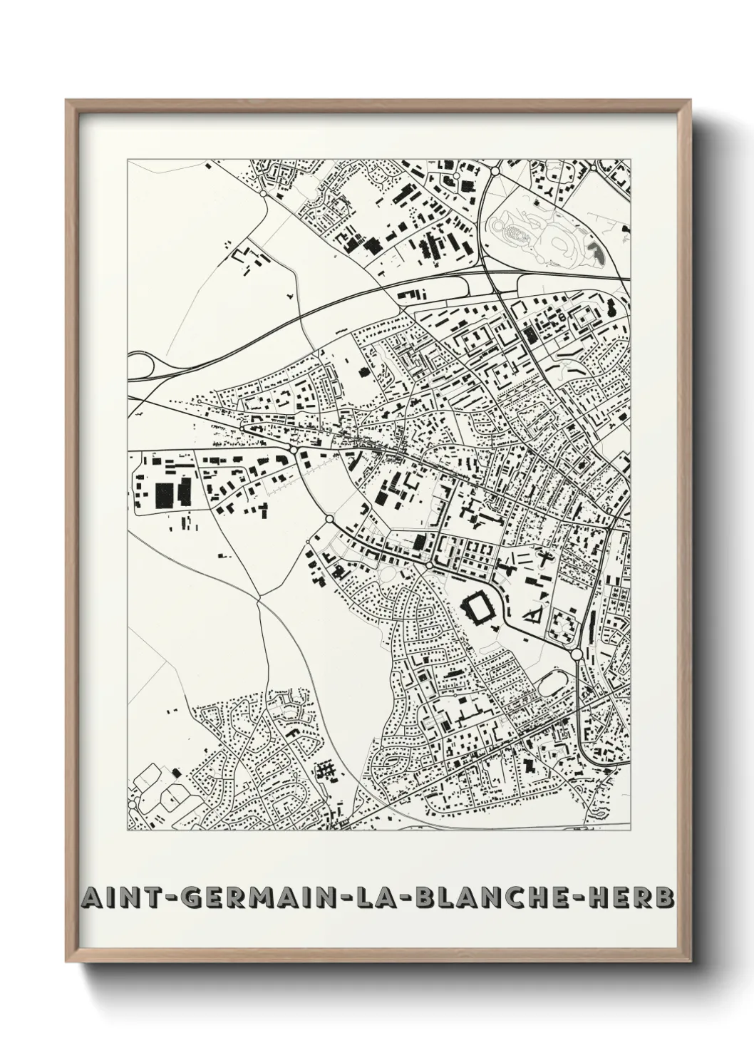 Une affiche de carte sur Saint-Germain-la-Blanche-Herbe