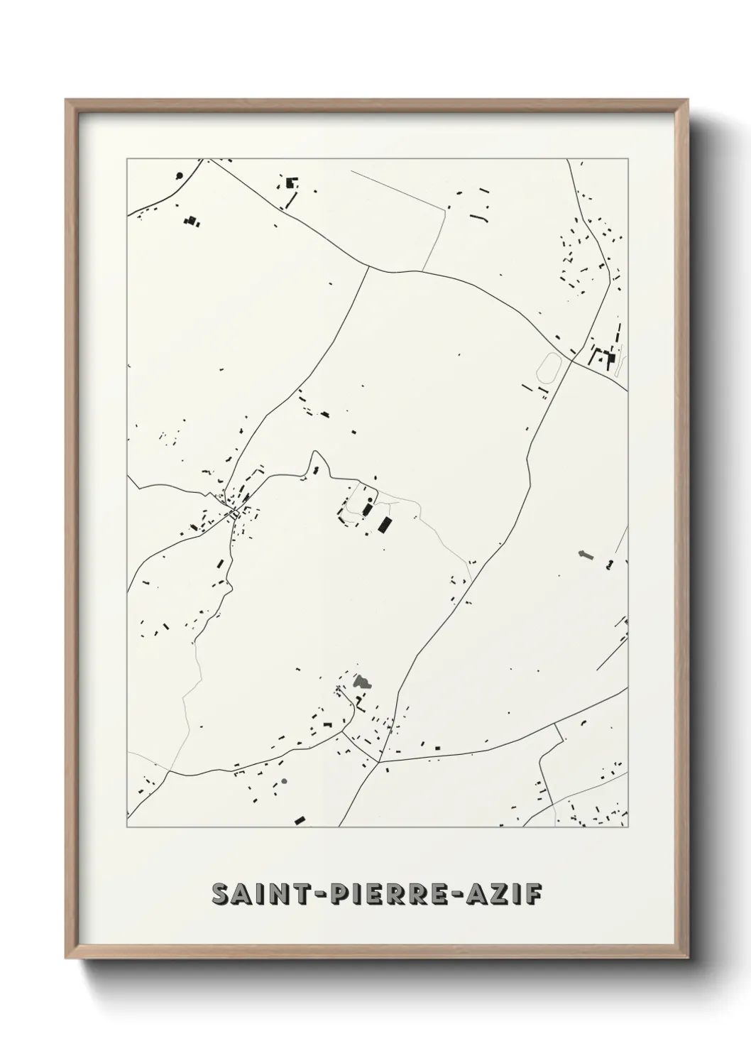 Une affiche de carte sur Saint-Pierre-Azif