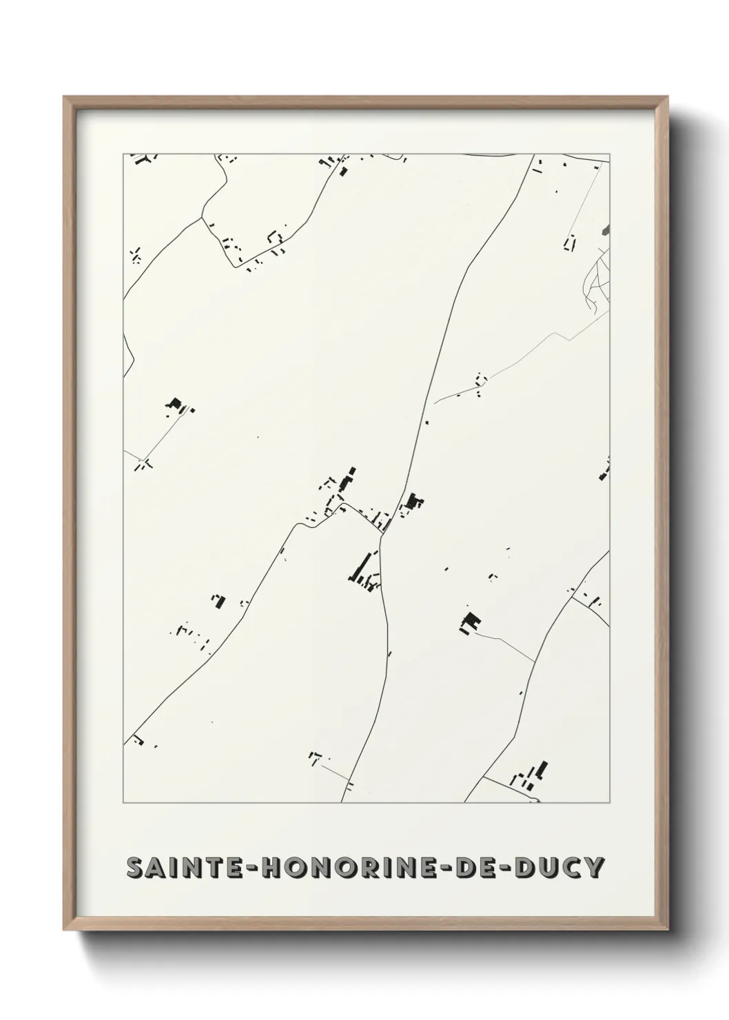 Une affiche de carte sur Sainte-Honorine-de-Ducy
