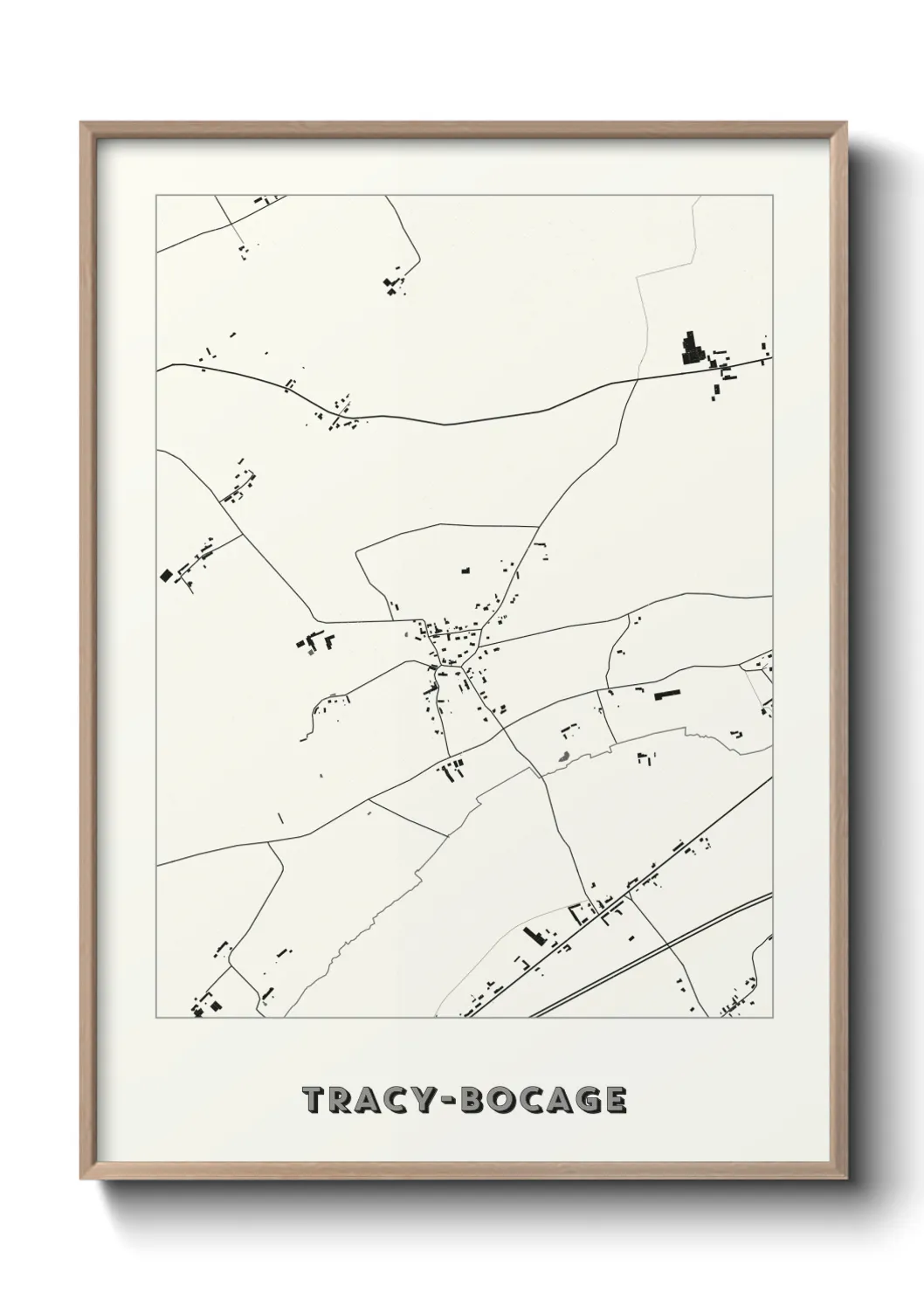 Une affiche de carte sur Tracy-Bocage