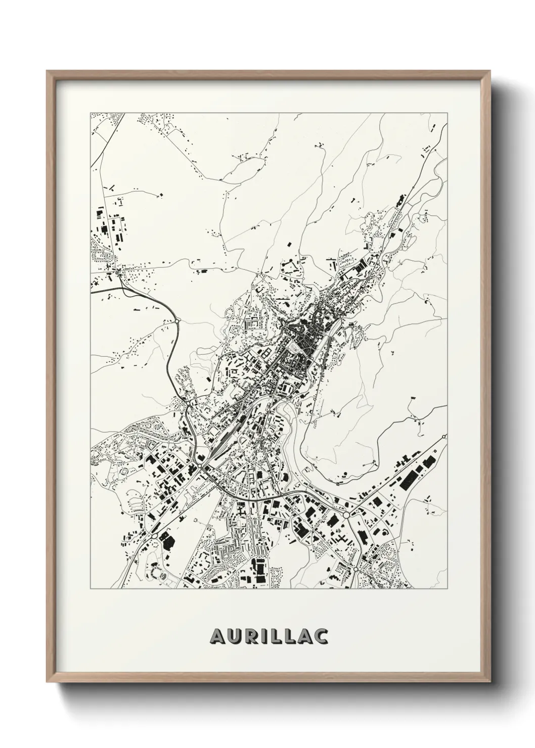 Une affiche de carte sur Aurillac