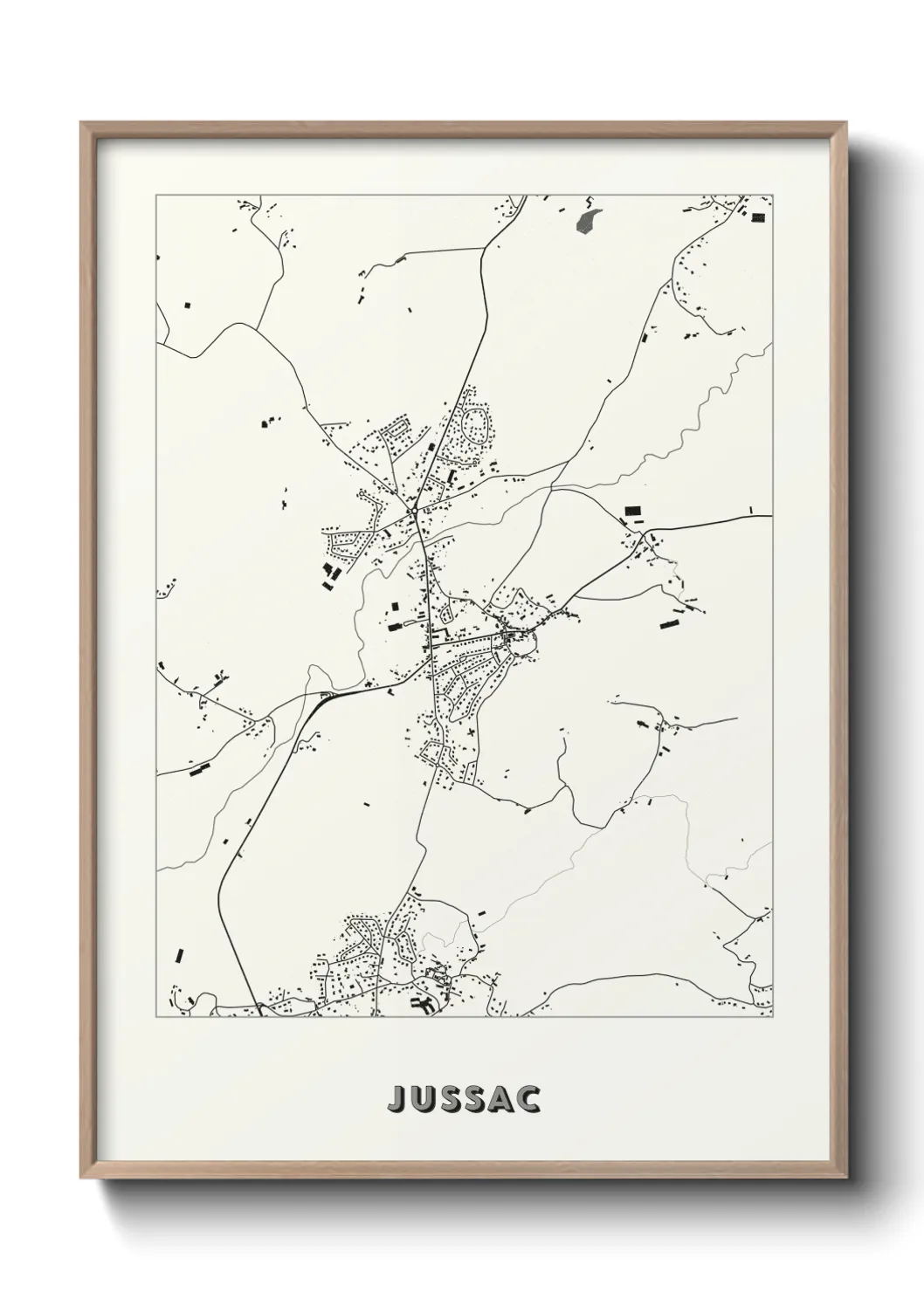 Une affiche de carte sur Jussac