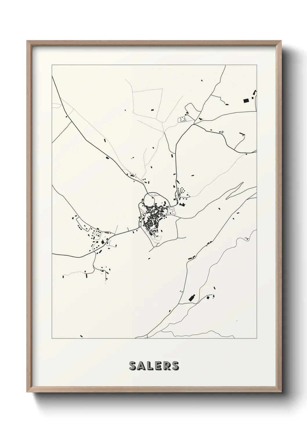 Une affiche de carte sur Salers