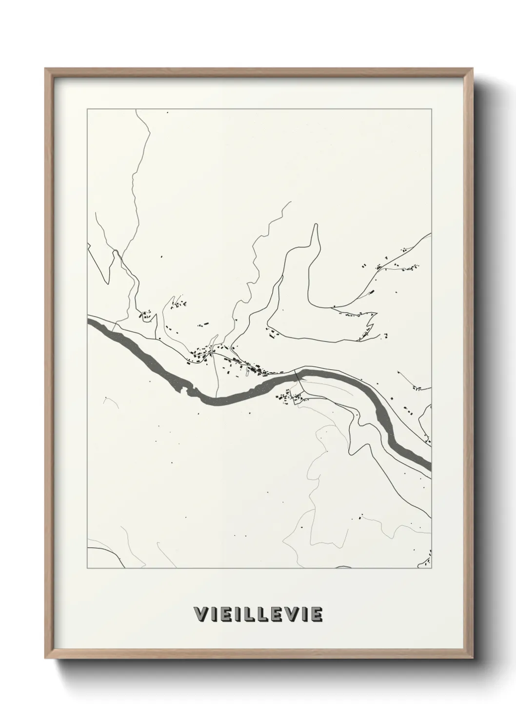 Une affiche de carte sur Vieillevie