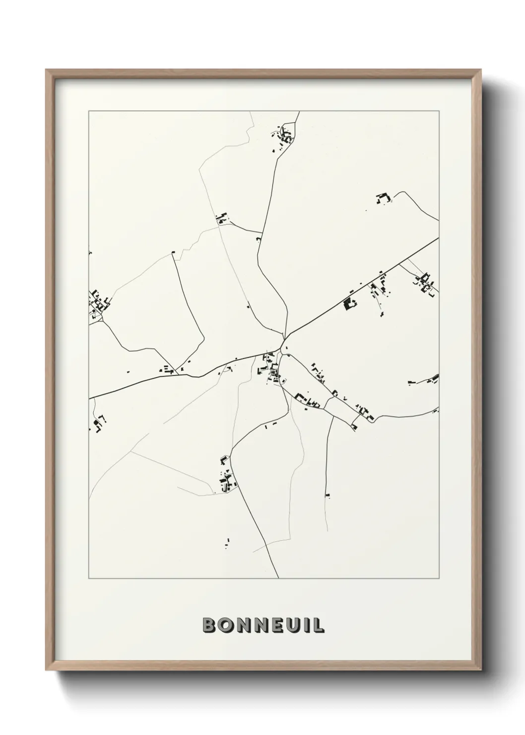 Une affiche de carte sur Bonneuil