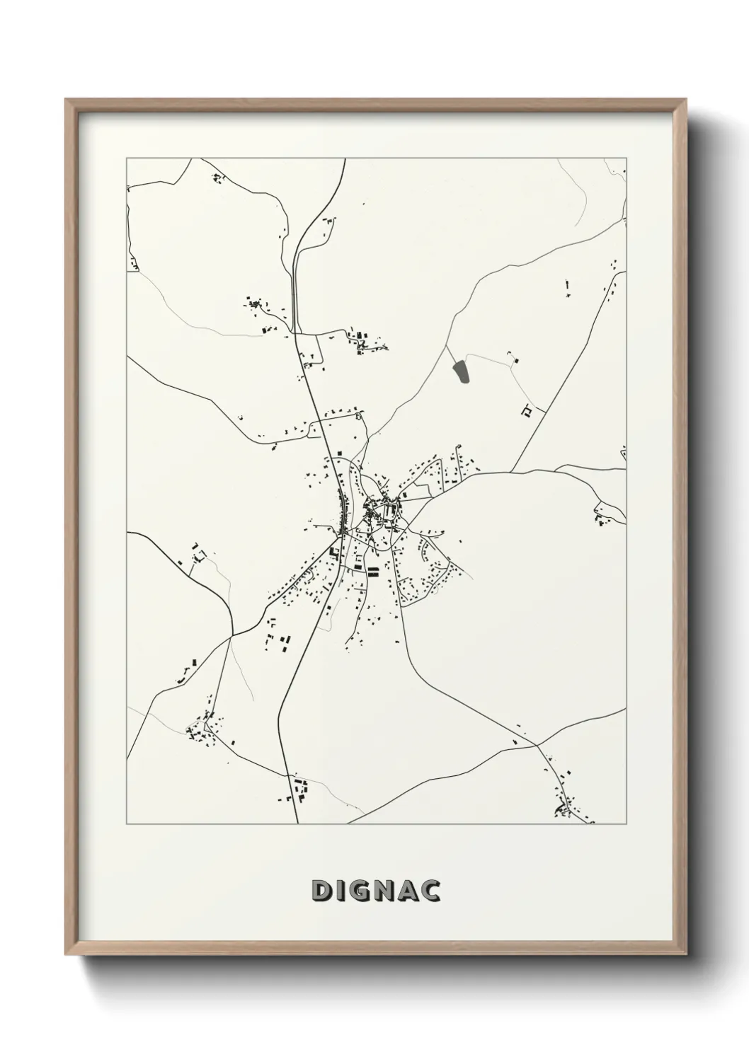 Une affiche de carte sur Dignac