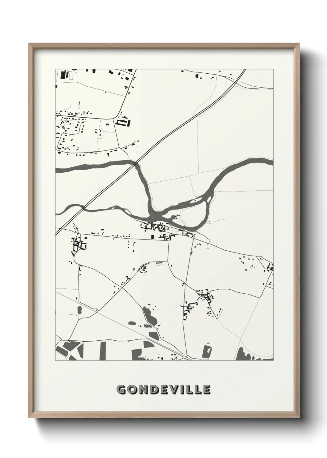 Une affiche de carte sur Gondeville