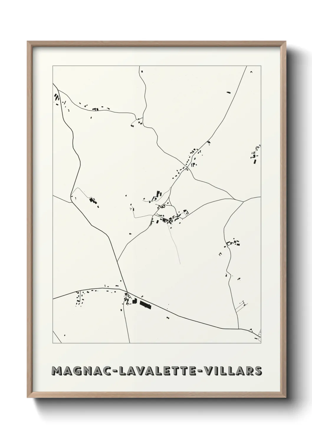 Une affiche de carte sur Magnac-Lavalette-Villars