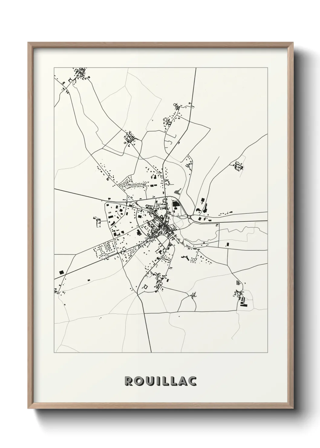 Une affiche de carte sur Rouillac