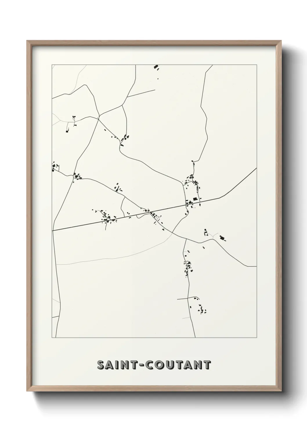 Une affiche de carte sur Saint-Coutant