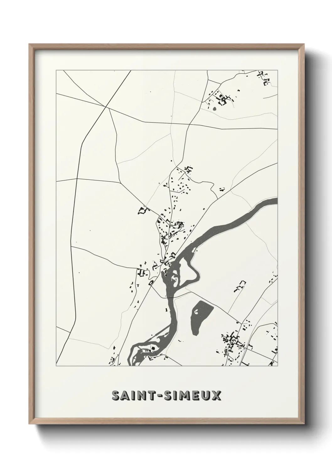Une affiche de carte sur Saint-Simeux