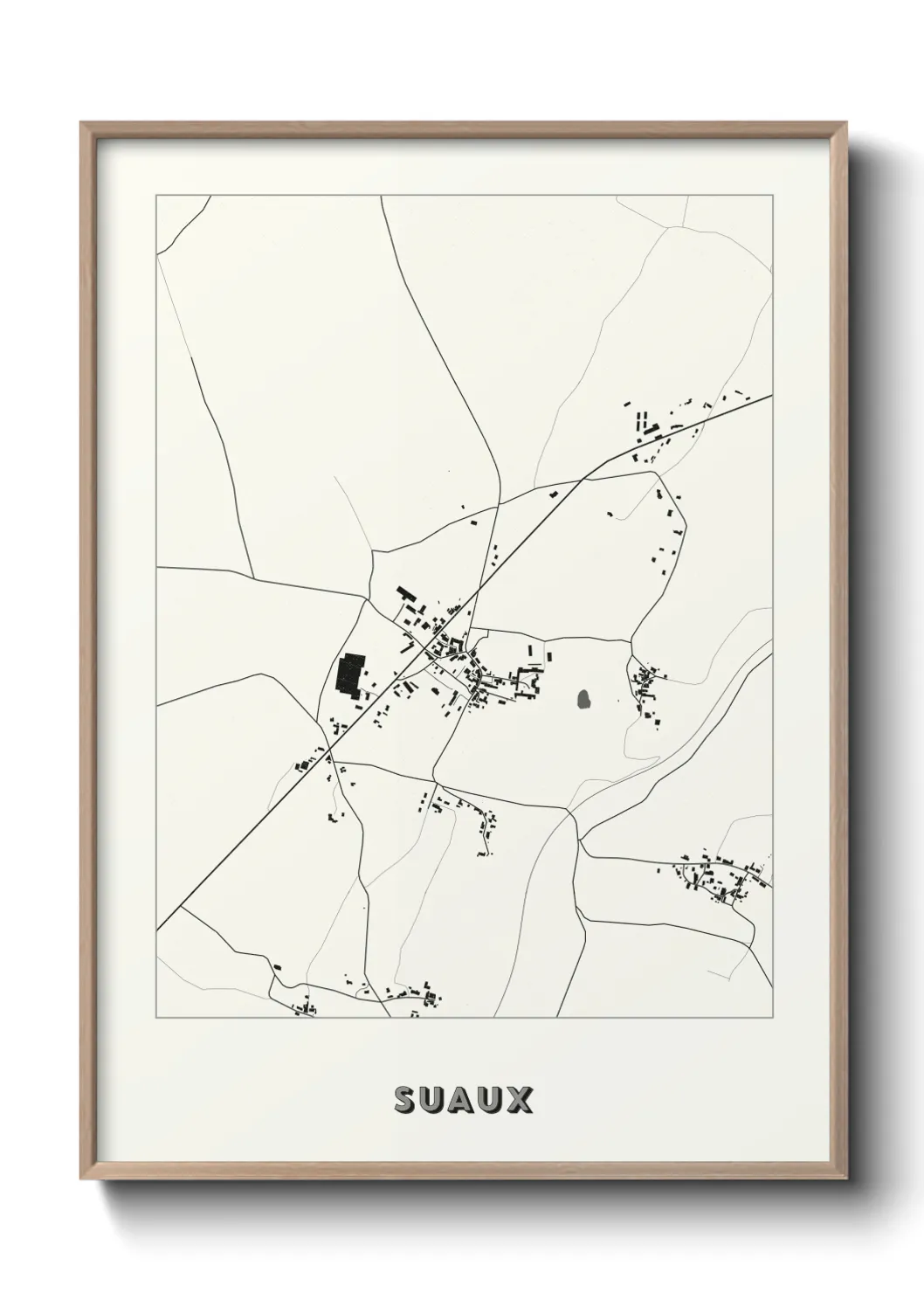 Une affiche de carte sur Suaux