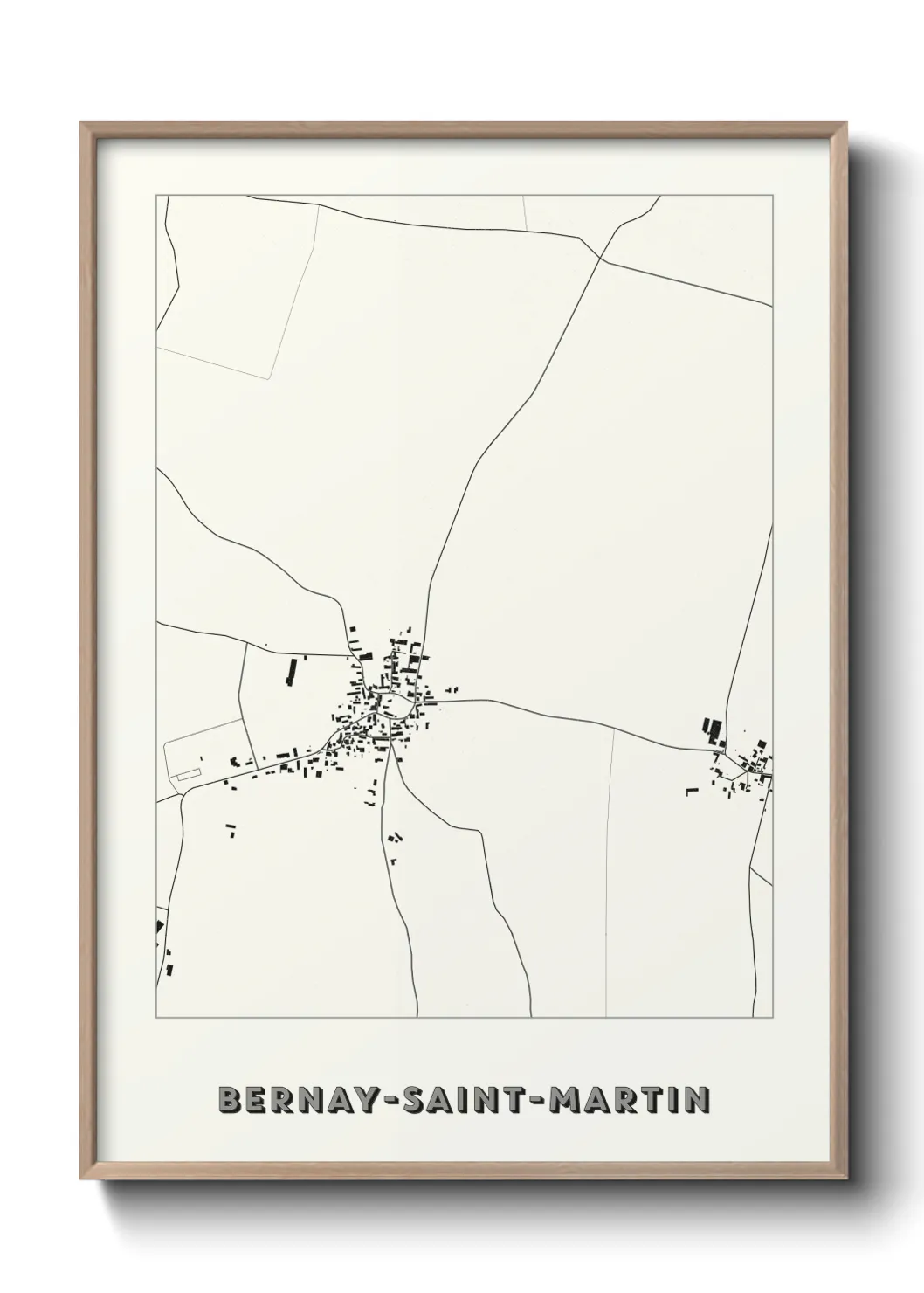 Une affiche de carte sur Bernay-Saint-Martin