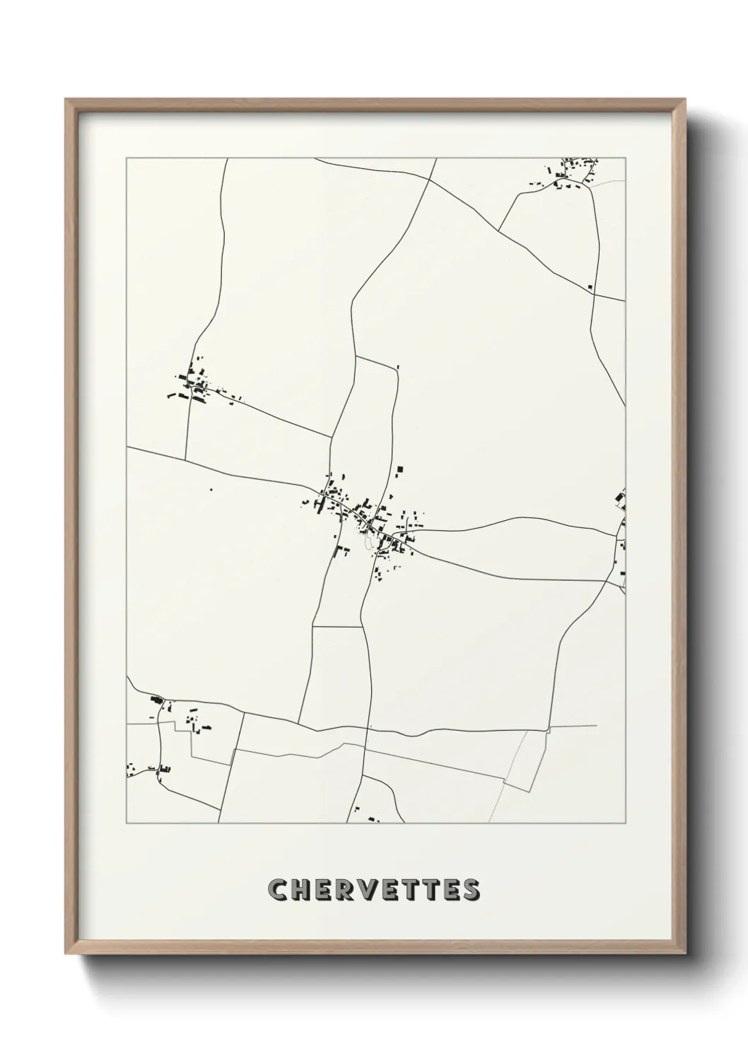Une affiche de carte sur Chervettes