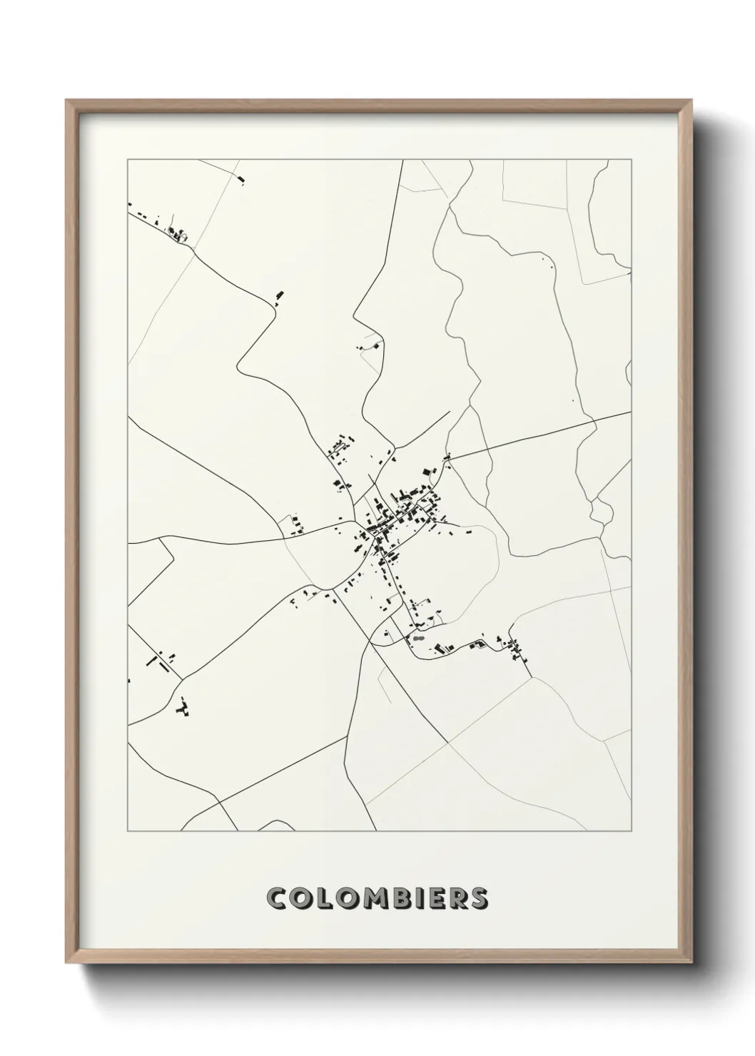 Une affiche de carte sur Colombiers