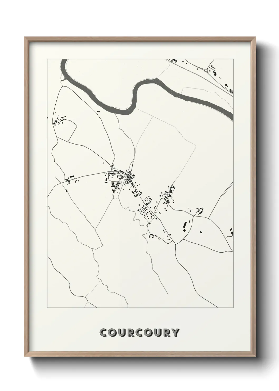 Une affiche de carte sur Courcoury