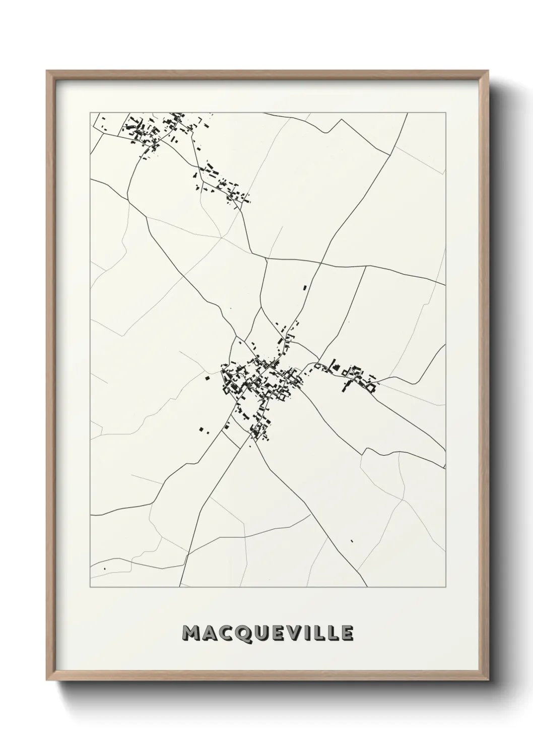 Une affiche de carte sur Macqueville