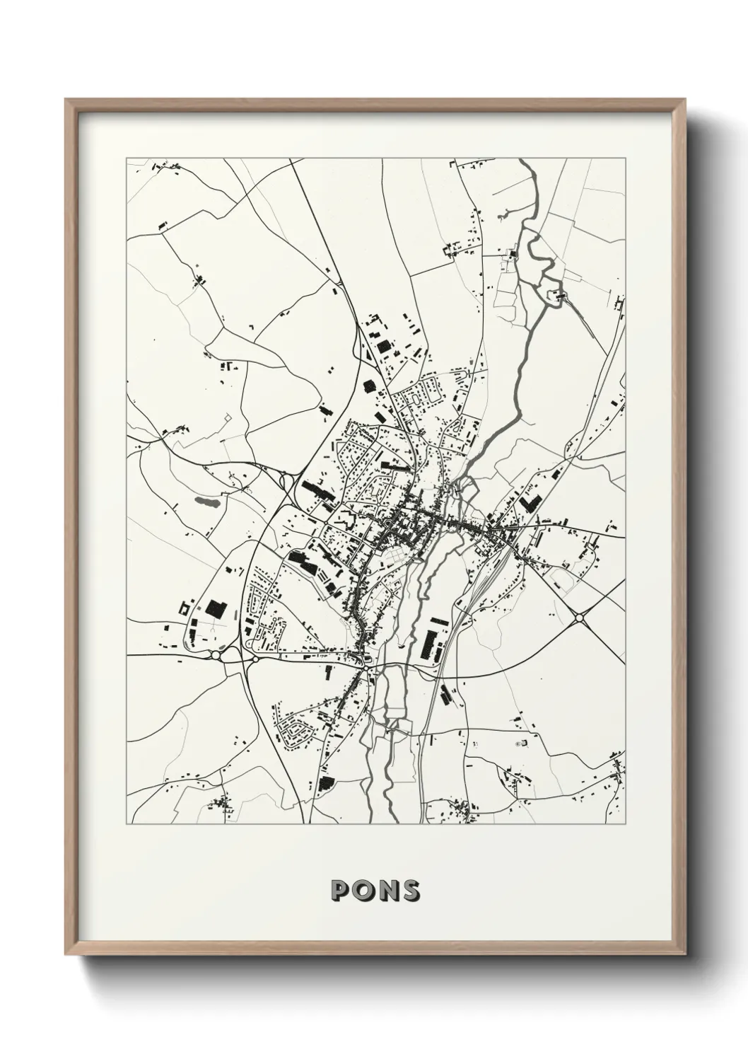 Une affiche de carte sur Pons