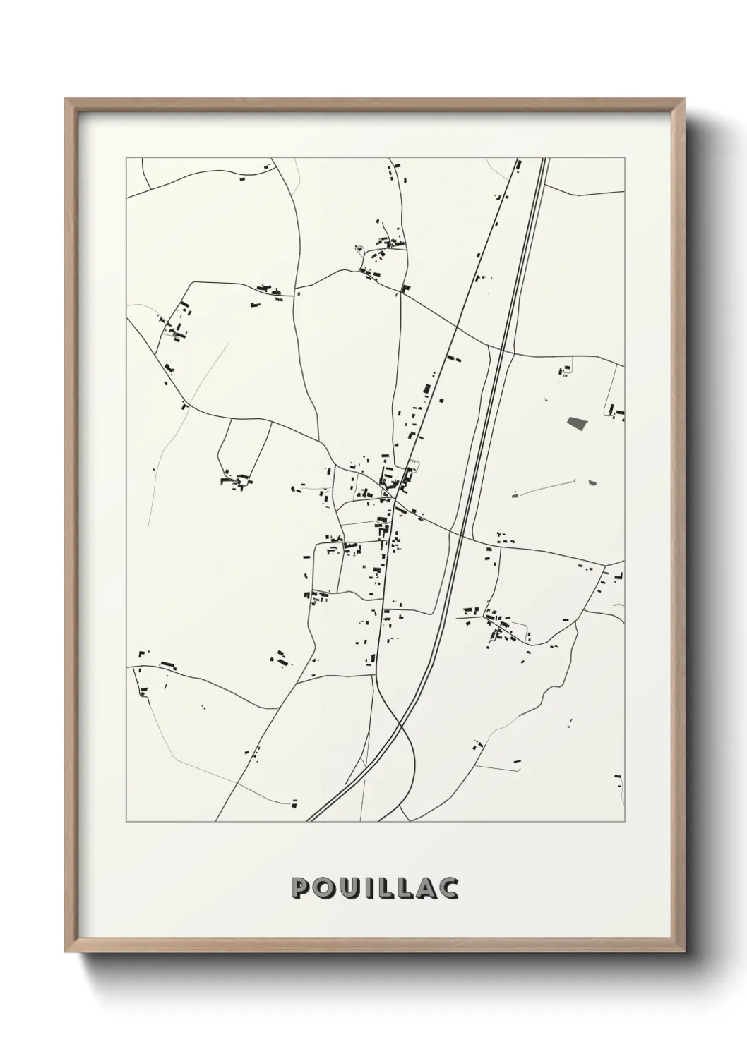 Une affiche de carte sur Pouillac