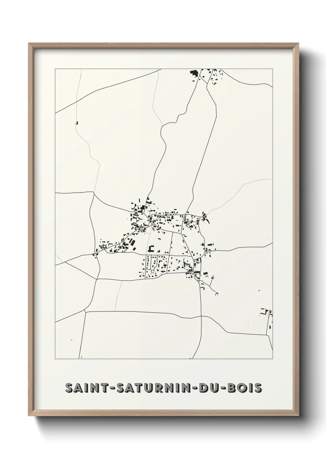 Une affiche de carte sur Saint-Saturnin-du-Bois
