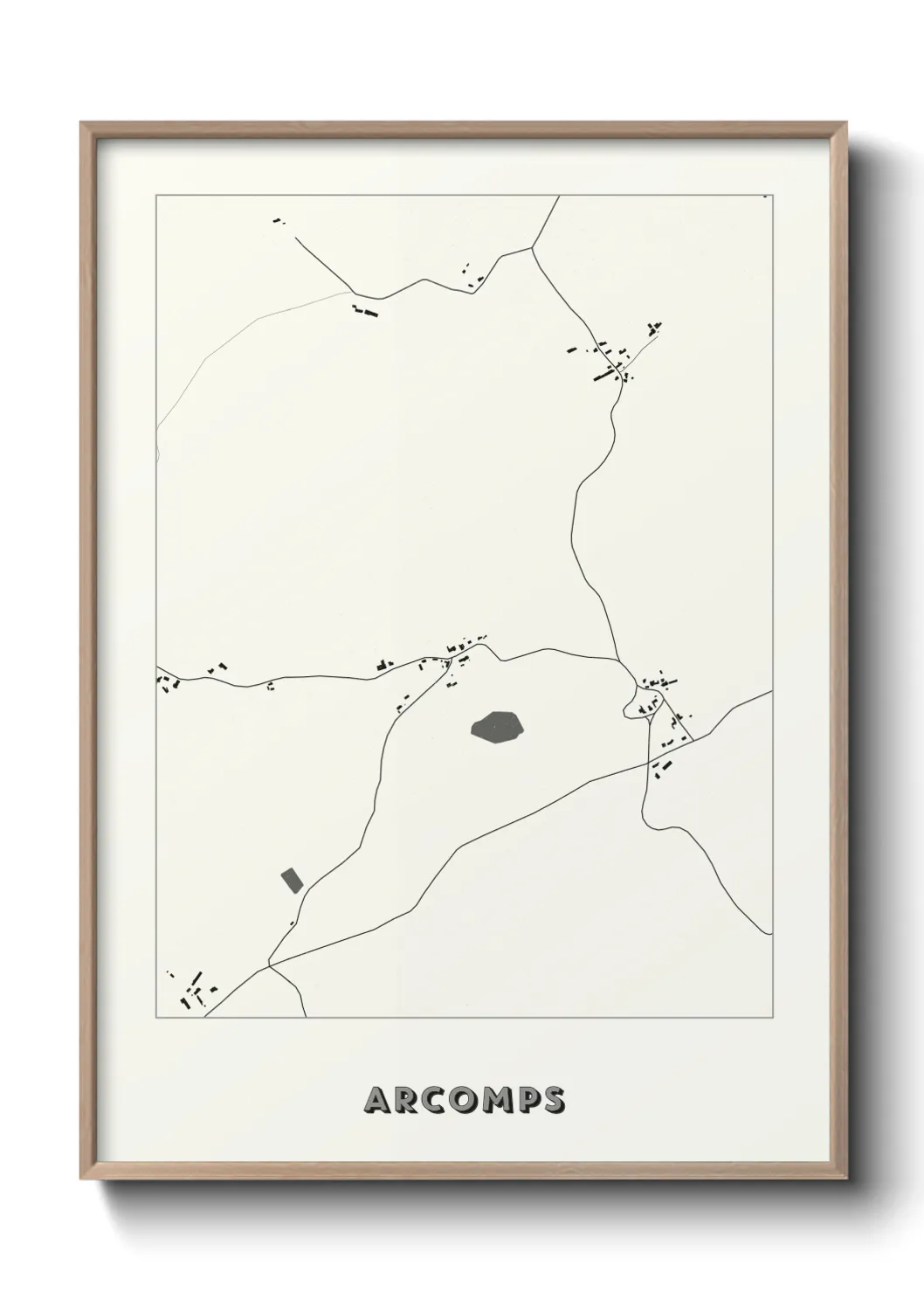 Une affiche de carte sur Arcomps