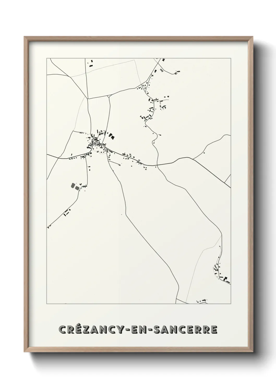 Une affiche de carte sur Crézancy-en-Sancerre