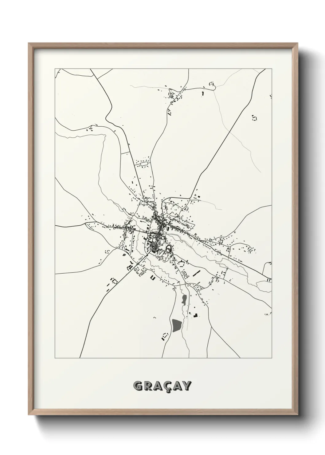 Une affiche de carte sur Graçay