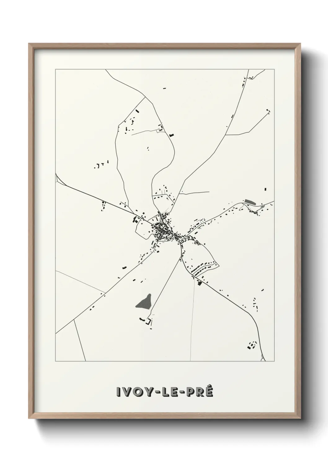 Une affiche de carte sur Ivoy-le-Pré