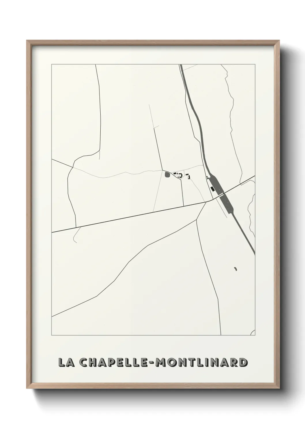 Une affiche de carte sur La Chapelle-Montlinard