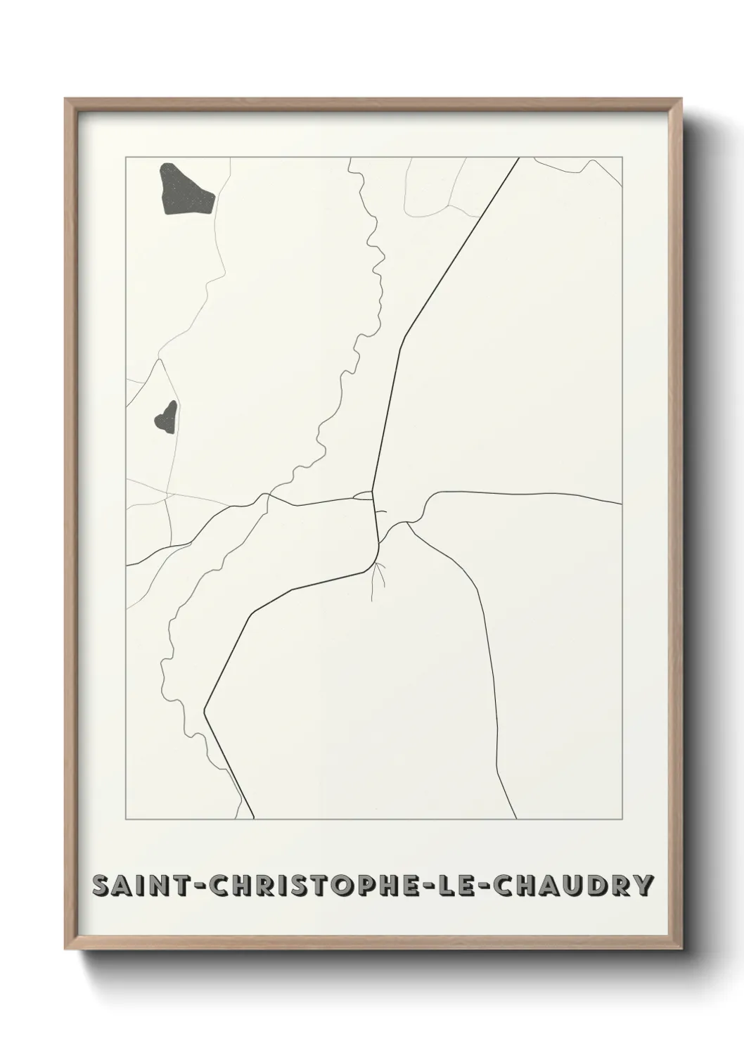 Une affiche de carte sur Saint-Christophe-le-Chaudry