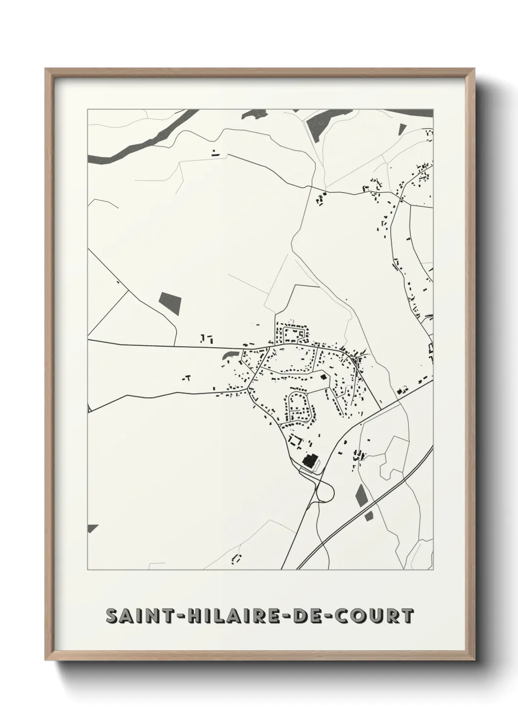 Une affiche de carte sur Saint-Hilaire-de-Court
