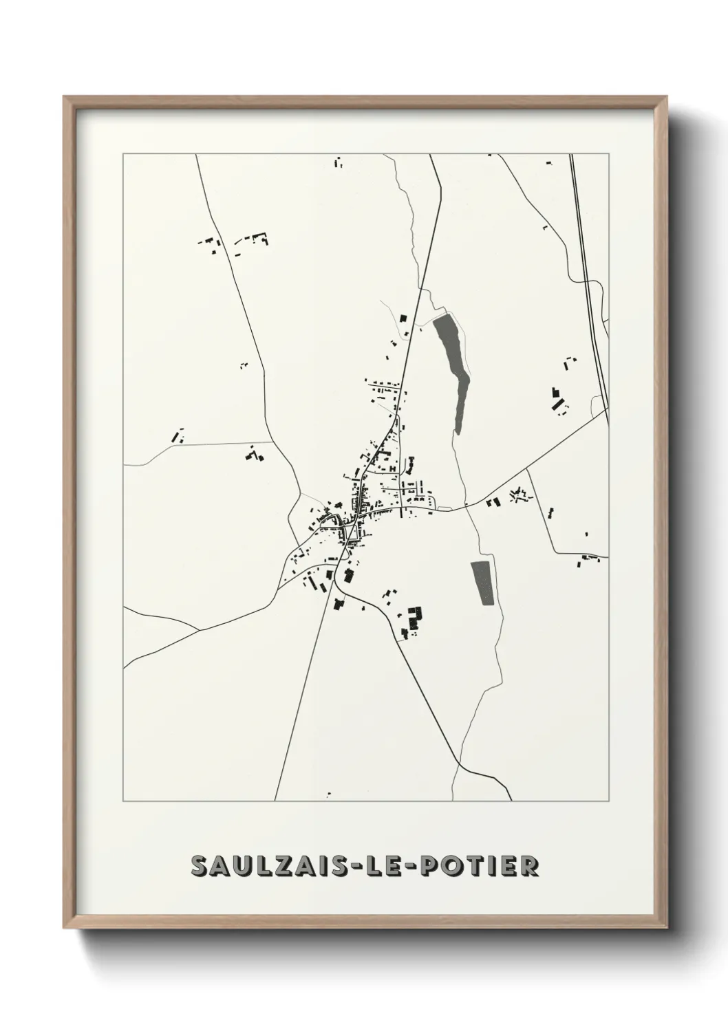 Une affiche de carte sur Saulzais-le-Potier