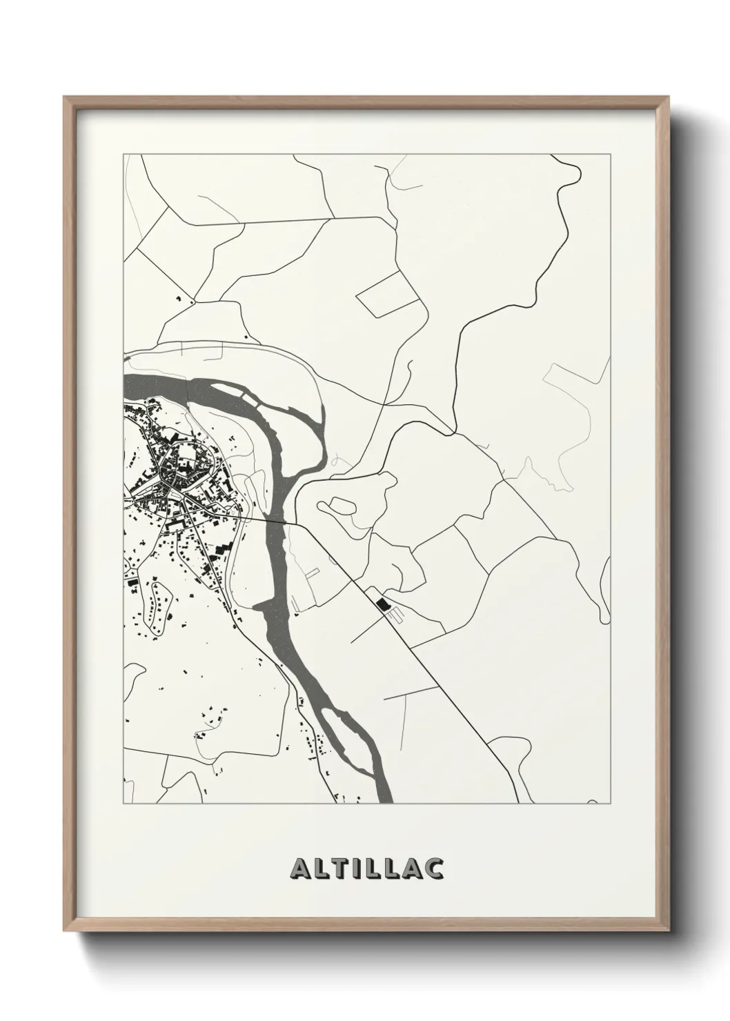 Une affiche de carte sur Altillac