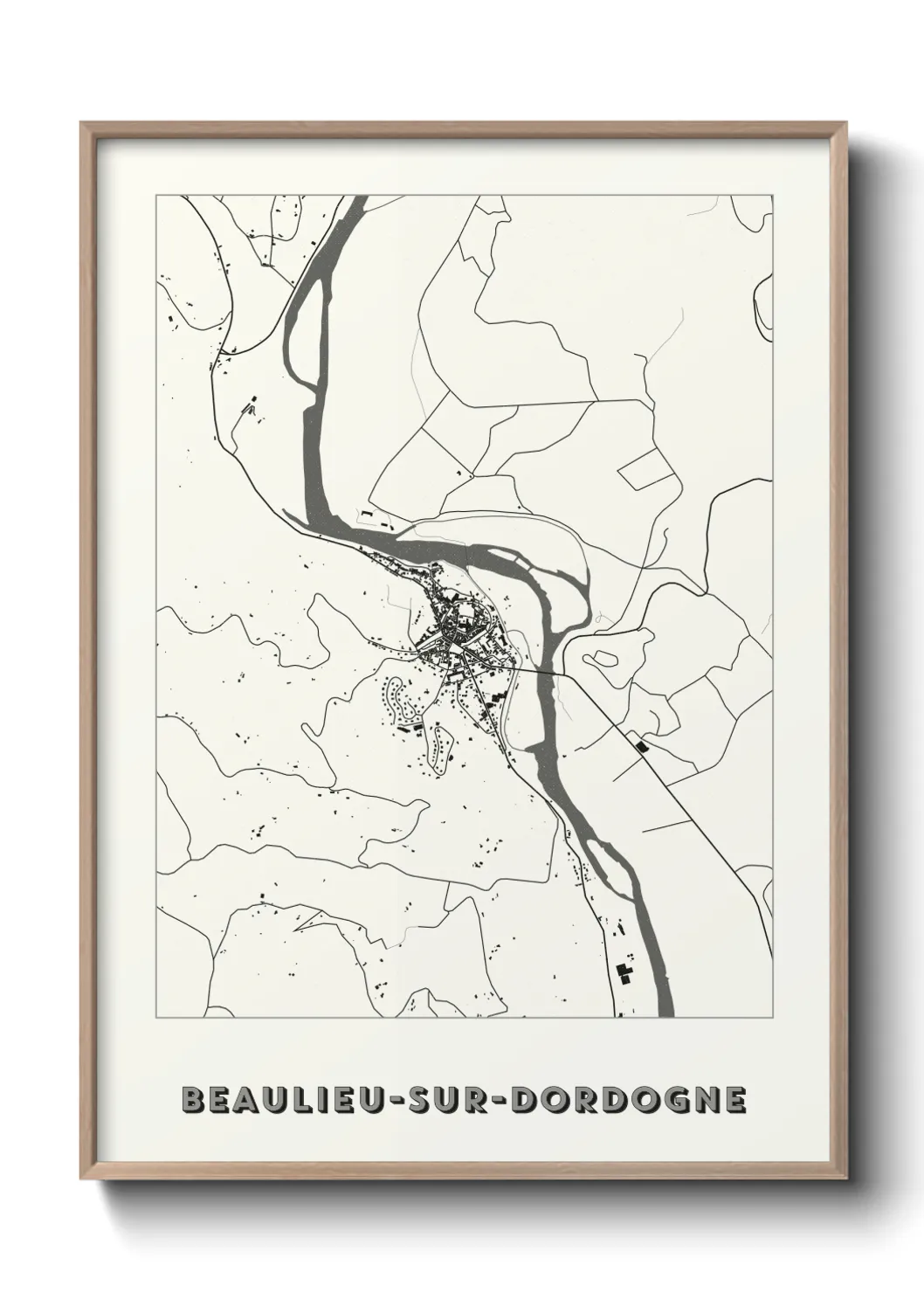 Une affiche de carte sur Beaulieu-sur-Dordogne