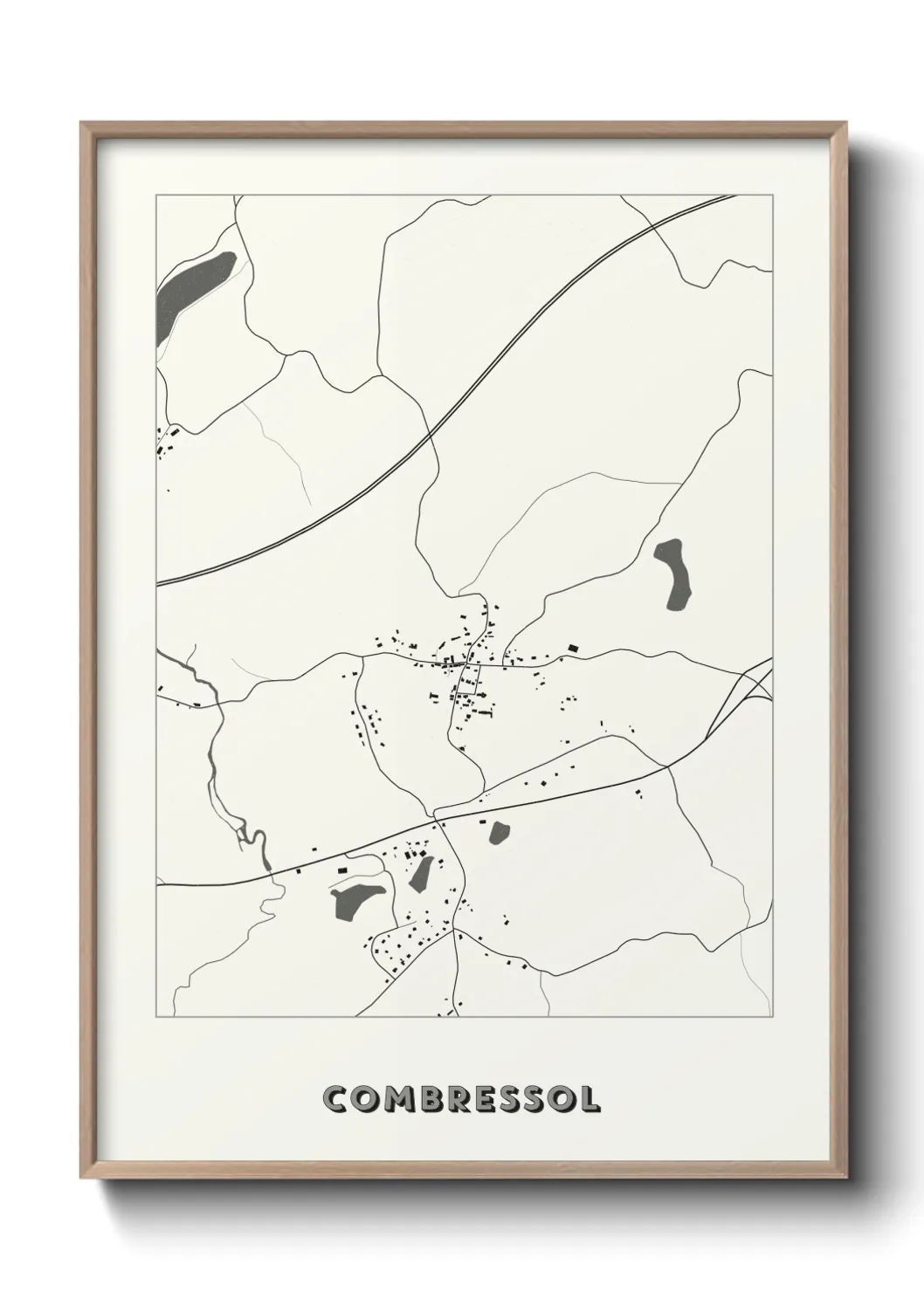 Une affiche de carte sur Combressol