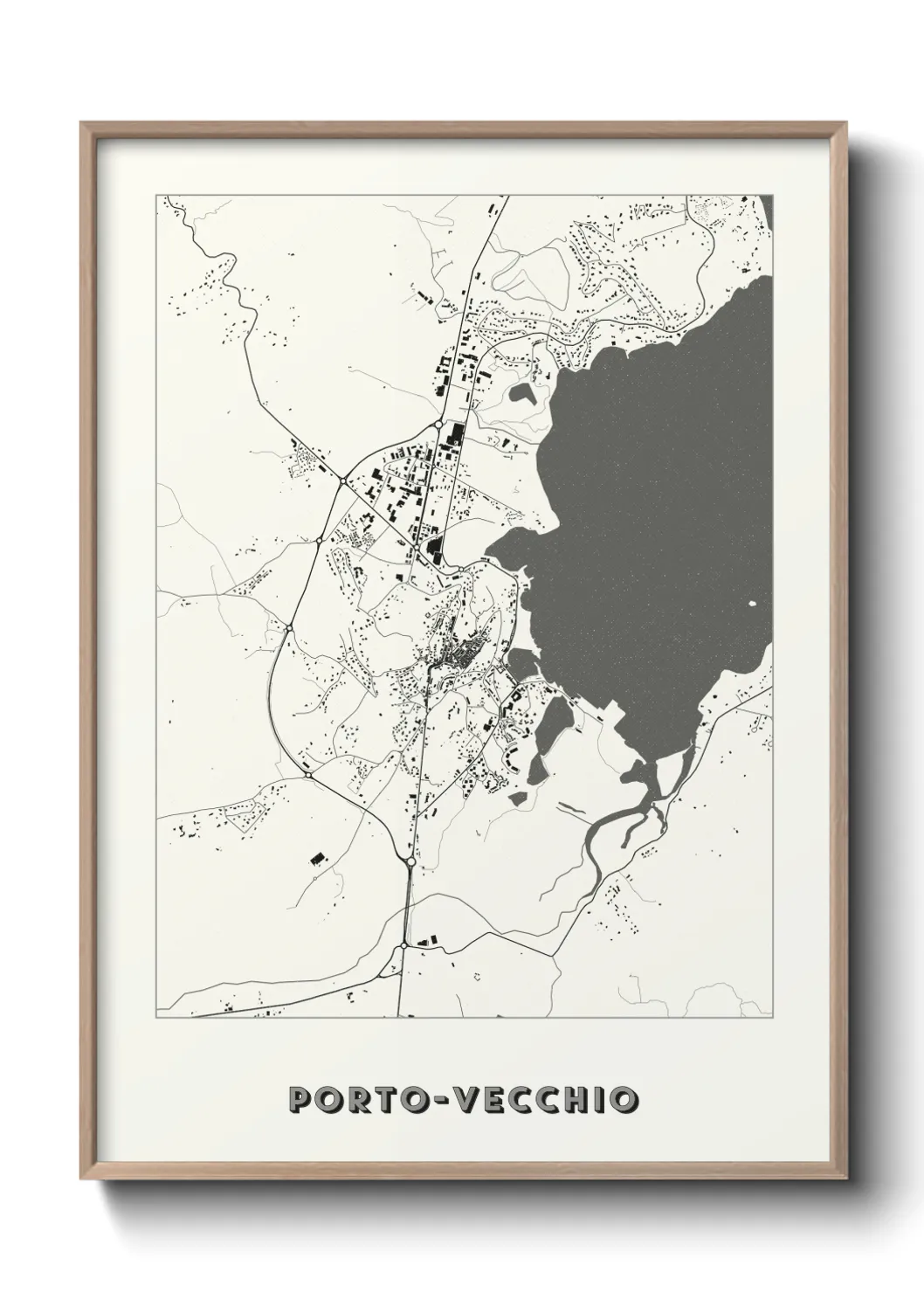 Une affiche de carte sur Porto-Vecchio