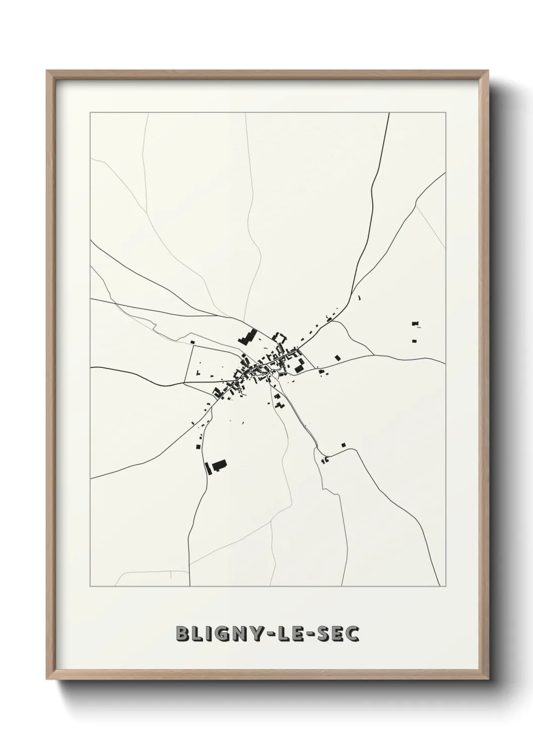 Une affiche de carte sur Bligny-le-Sec