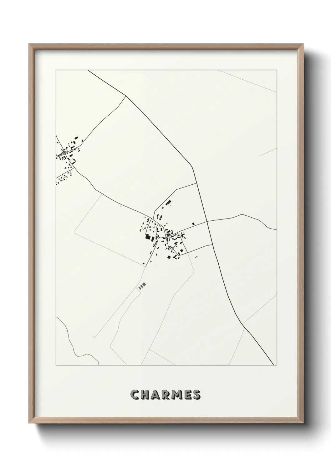 Une affiche de carte sur Charmes