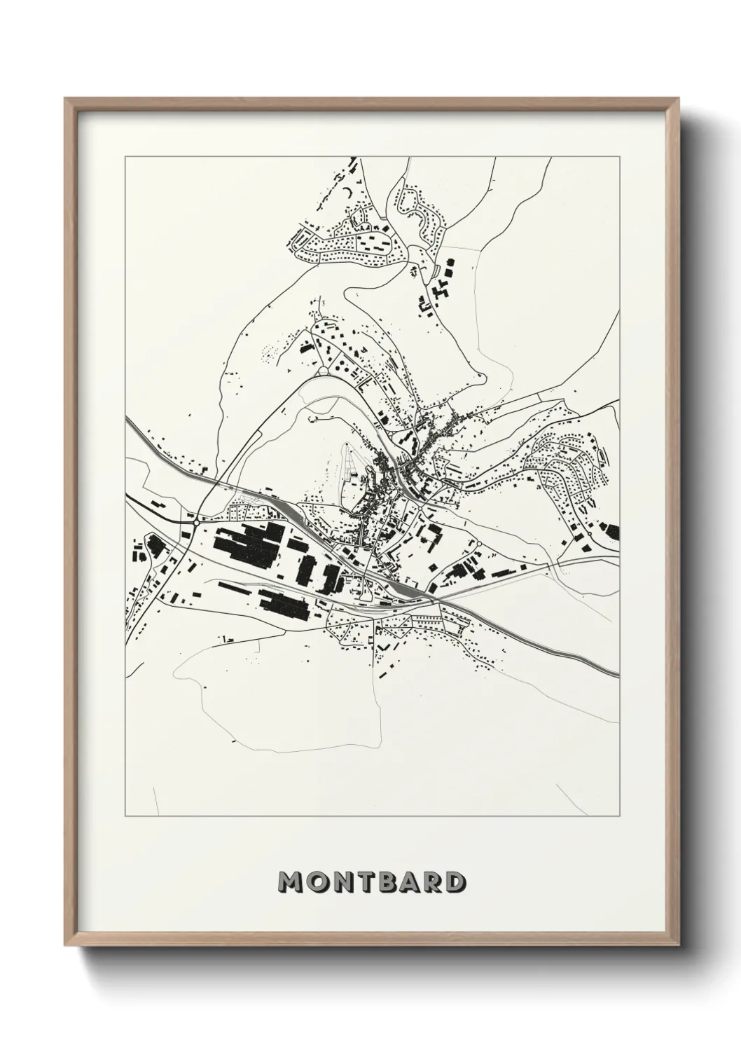 Une affiche de carte sur Montbard
