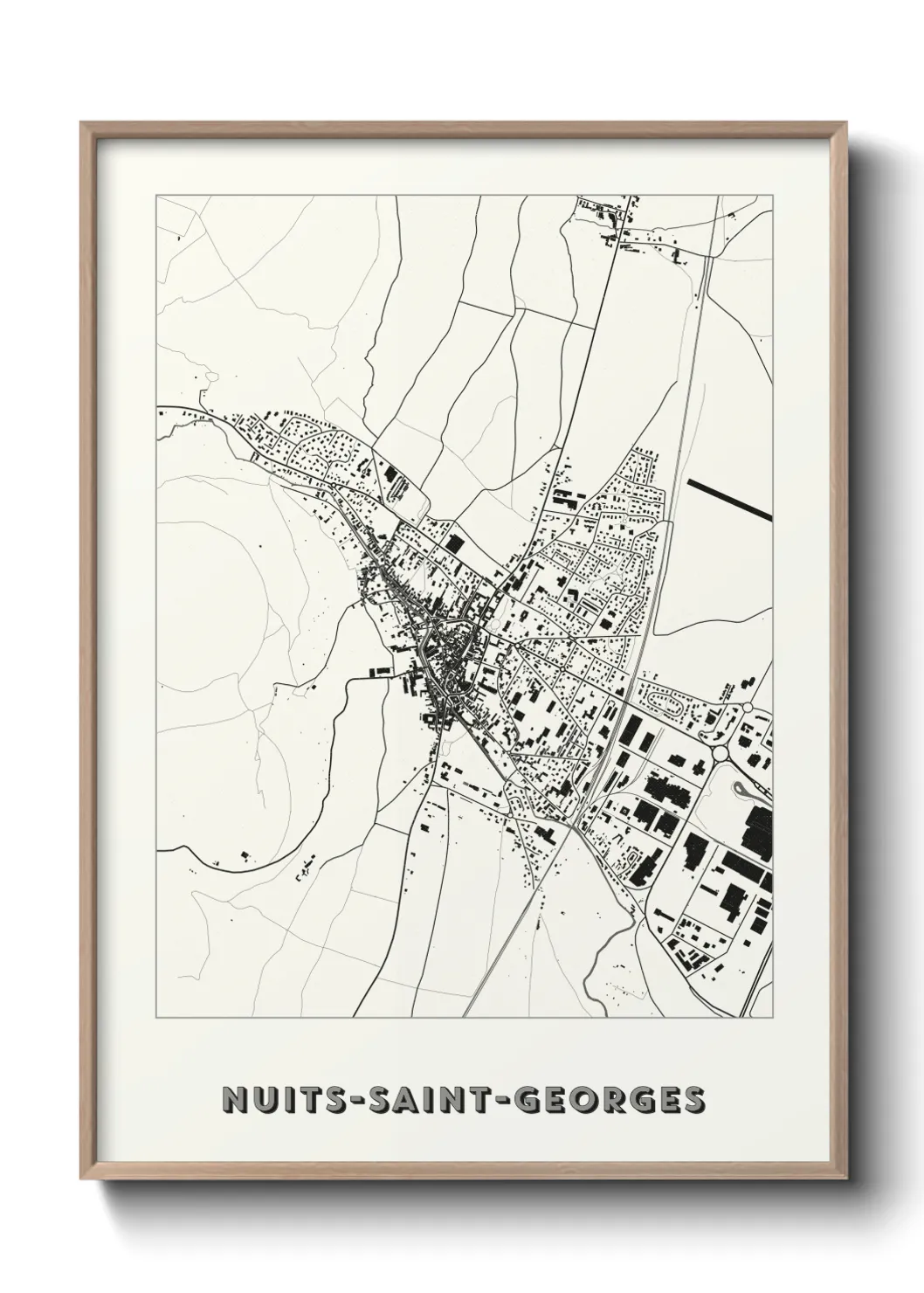 Une affiche de carte sur Nuits-Saint-Georges