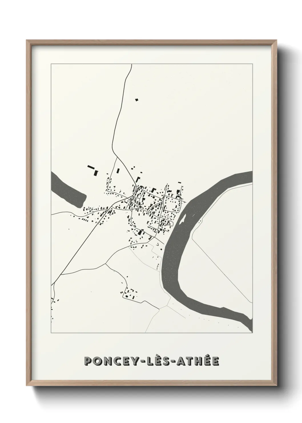 Une affiche de carte sur Poncey-lès-Athée