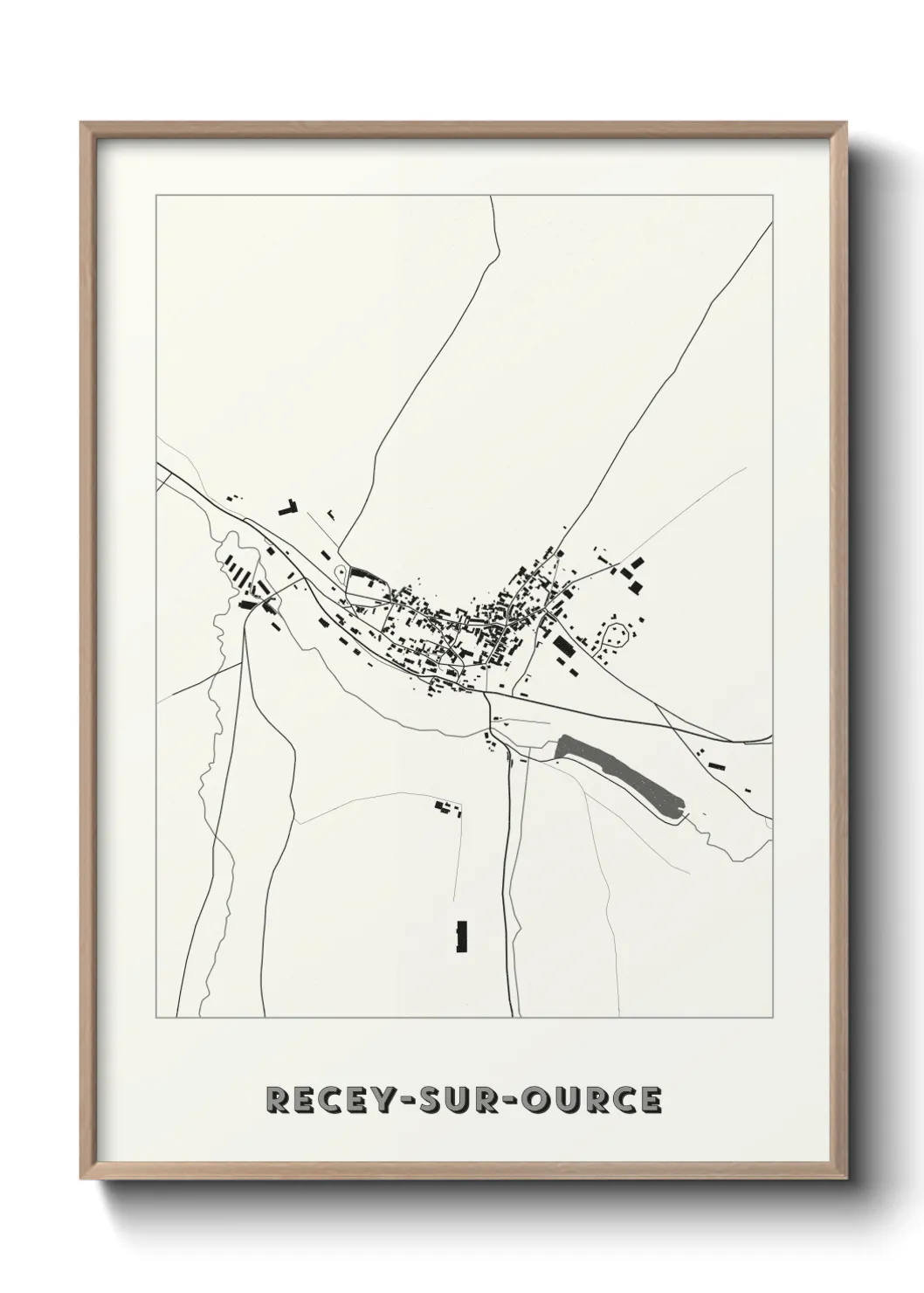 Une affiche de carte sur Recey-sur-Ource