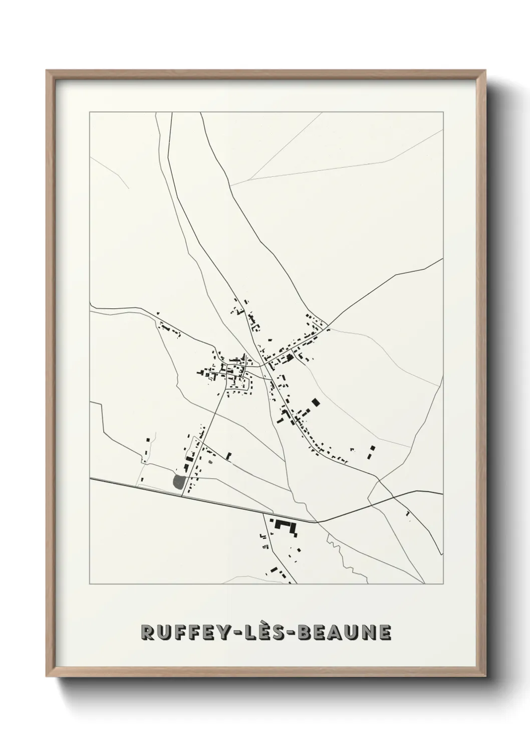 Une affiche de carte sur Ruffey-lès-Beaune